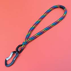 Traffic Handle Dog Leash - Black Rainbow