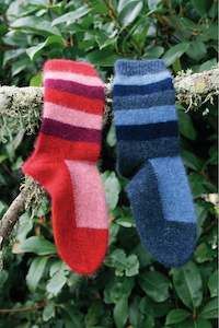 Lothlorian - Child's Stripe Sock in Merino Wool and Possum Fur