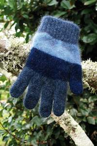 Clothing: Lothlorian - Child's Stripe Glove in Merino Wool and Possum Fur