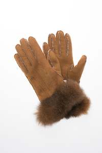 Clothing: Hand-stitched Lambskin with Possum Cuff Glove