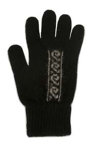 Clothing: Lothlorian - Koru Pattern Glove in Merino Wool and Possum Fur