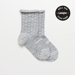 Lamington Womans Roll Top Crew Sock - Powder