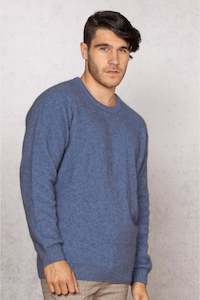 Noble Wilde - Cambridge Crew Sweater in Merino Wool & Possum Fur - Bahama