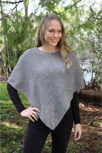 Lothlorian - Lace Poncho in Merino Wool and Possum Fur