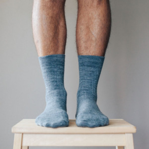 Clothing: Lamington Mens Rib Crew Sock - Grey