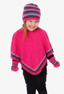 CHILD STRIPED PONCHO