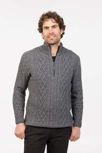 ARRAN HALF ZIP SWEATER