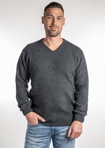 Clothing: RIBBED V JUMPER