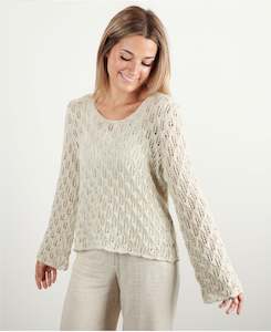 This Weeks Patterns: FREE Lacy Linen Blend Sweater Pattern - Fusion Luxurious Yarn