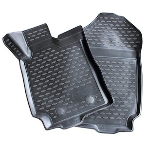 Black Checker Plate Floor Mats – Set 4