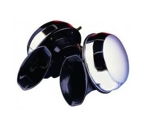 Twin Air Horns Black 12v