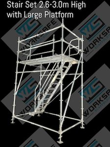 Stairs Set 2.7-3.1m High with Large Platform