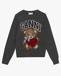 Graphic Wool Mix Bear Crewneck