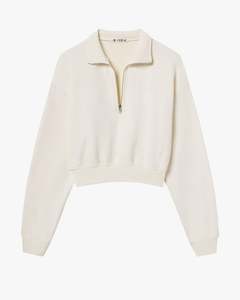 Cropped Half Zip Sweatshirt