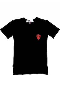 Clothing: WORLD 5065 Galaxy T-Shirt Black w/ Red Heart (UNISEX)