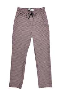 WORLD 5503A Hound Track Trouser Cerise Houndstooth (UNISEX)