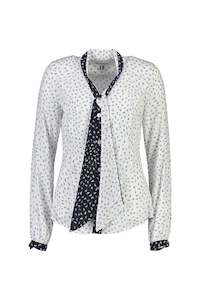 WORLD 4510 Fallacious Blouse White Black Print