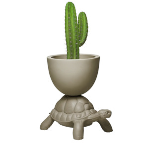 Qeeboo Turtle Carry Planter & Champagne Cooler - Dove Grey