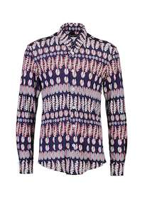 Clothing: WORLDman 4405 Macho Man Shirt Navy Fern Knit