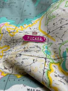 Clothing: WORLD Enamel Badge - FUCKER