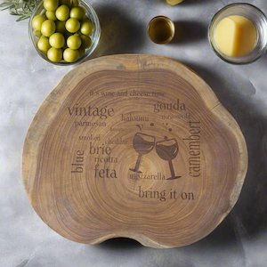 Teak Slab Cheese Board-Engraved