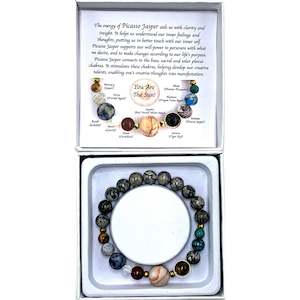 Grey Picasso Jasper Solar System Bracelet