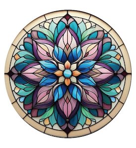 Mandala Flower Stained Glass Hanger