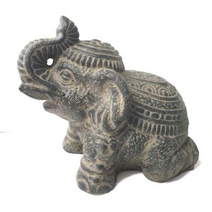 Terracotta Elephant 20cm Grey