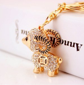 Diamante Key Ring-Sheep