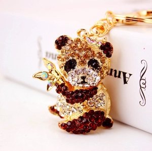 Diamante Key Ring-Panda