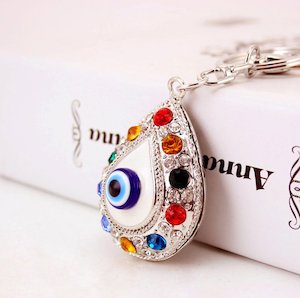 Diamante Key Ring-Evil Eye