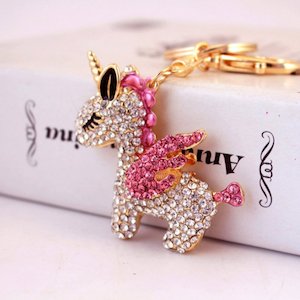 Diamante Key Ring-Unicorn