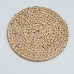 Rattan Coaster Round 10cm-Cream