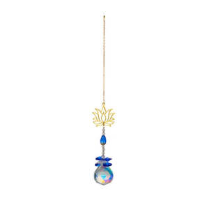 Crystal Suncatcher-Lotus Navy Blue Ball 30cm