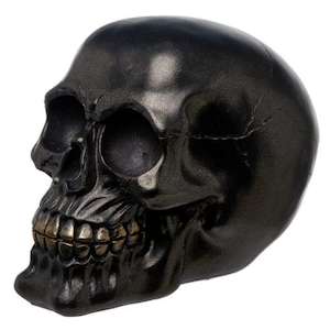 Metallic Black Skull Decoration*