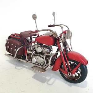 Red Motorbike With Saddle Bags