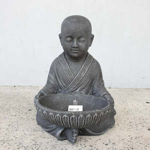 Fibre Cement Monk Holding A Bowl