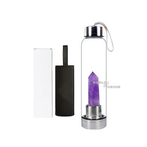 Crystal Water Bottle-Brazilian Amethyst Point