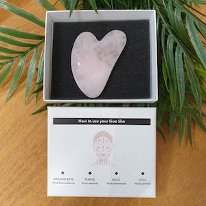 Heart 'Gua-Sha' Plate - Rose Quartz