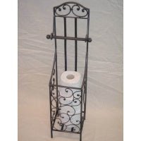 Toilet Roll Holder/Stand and Storage-Pewter