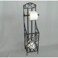 Toilet Roll Holder/Stand and Storage-Black