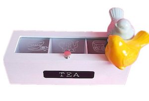 Tea Box White 3 Slot