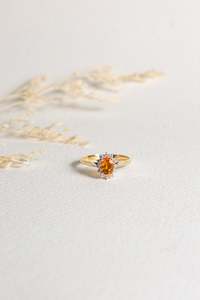 Enya Fire Opal & Diamond Ring