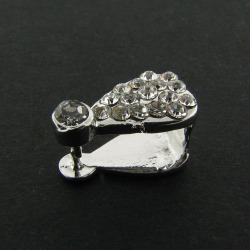 Silver Tone Bling Pear Bail