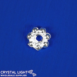 White Silver Beaded Disc Spacer /5g