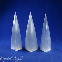 China, glassware and earthenware wholesaling: Selenite Sharp Tower 20cm