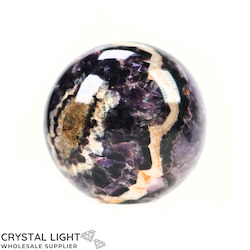 China, glassware and earthenware wholesaling: Chevron Amethyst Sphere /70mm