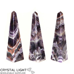 Chevron Amethyst Obelisk