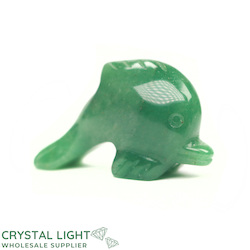 China, glassware and earthenware wholesaling: Green Aventurine Dolphin