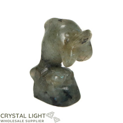 China, glassware and earthenware wholesaling: Labradorite Dolphin Small